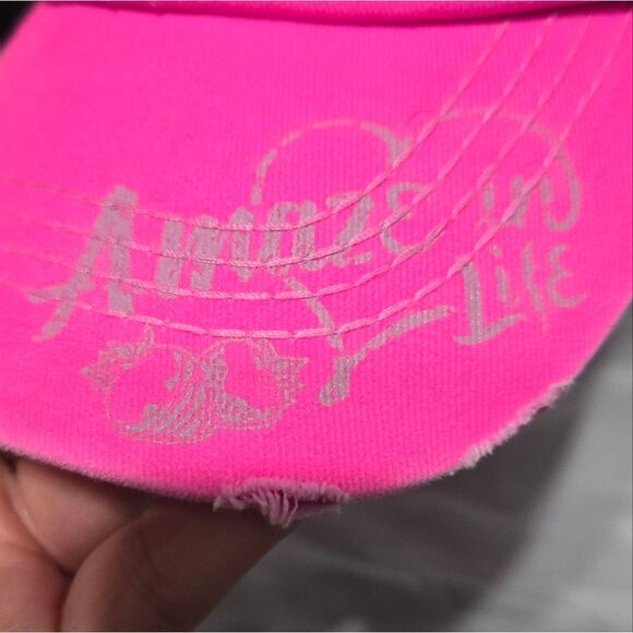 Pit Bull Amaze In Life Washed Cotton Hat Cap Strawberry Patch - Neon Pink - Picture 3 of 7